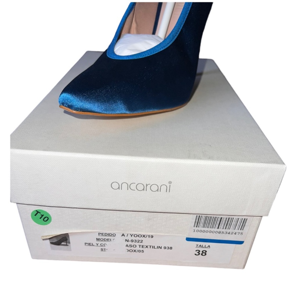 Daniele Ancarani🦎Blue Satin Pumps Pointed Toe Heels🌵 - Picture 5 of 8